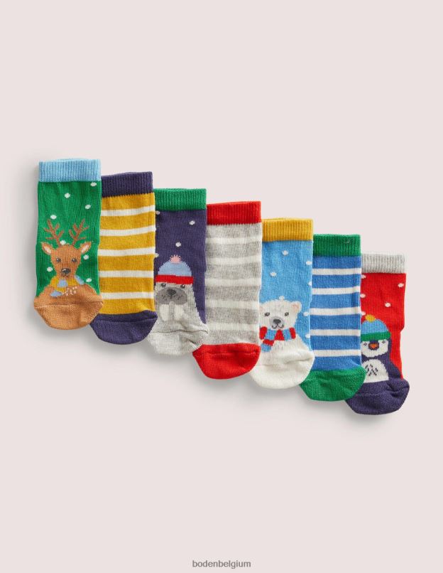 bébé Boden hiver multi chaussettes lot de 7 accessoire Z42D03308