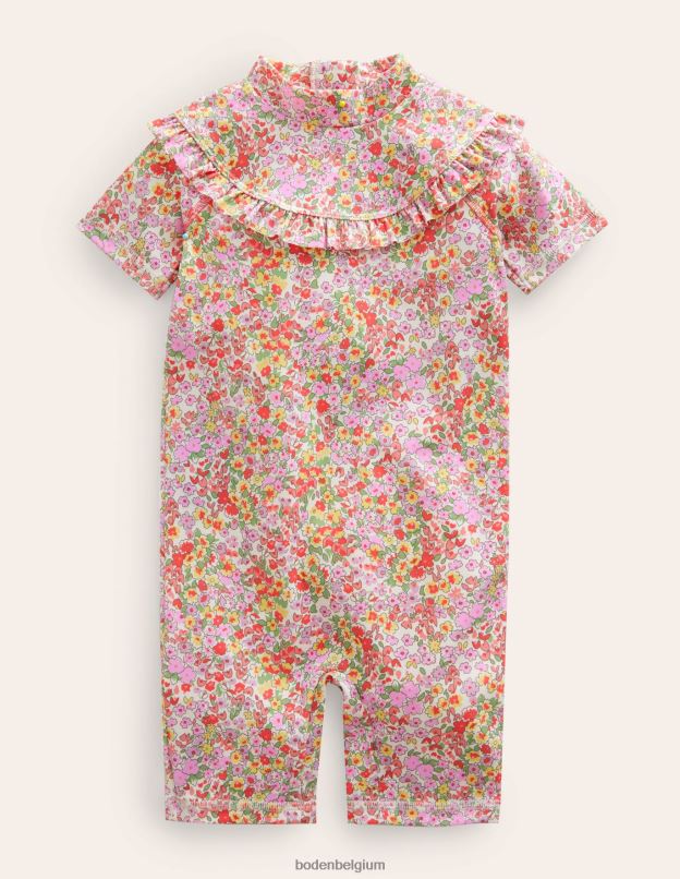 bébé Boden multi printemps floral combinaison de surf à froufrous vêtements Z42D03428