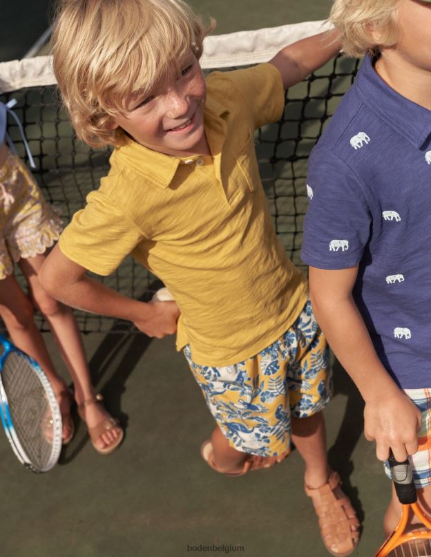 bébé Boden jaune moutarde polo en jersey flammé vêtements Z42D03408