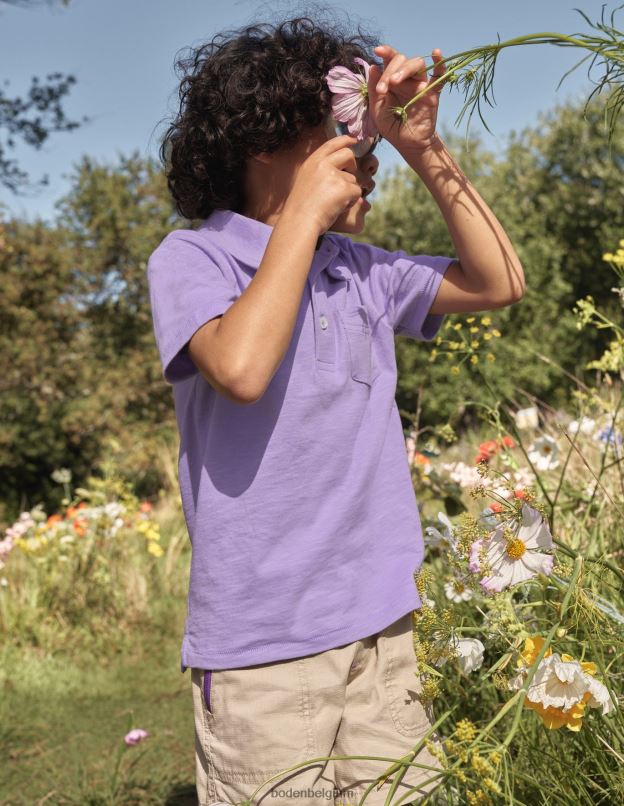 bébé Boden lavande brumeuse polo en jersey flammé vêtements Z42D03314