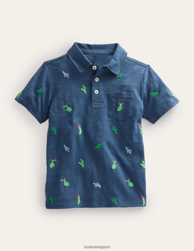 bébé Boden robot cactus bleu polo flammé à broderies vêtements Z42D03325