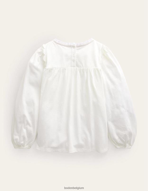 bébé Boden Ivoire haut à manches longues et détails festonnés vêtements Z42D0404