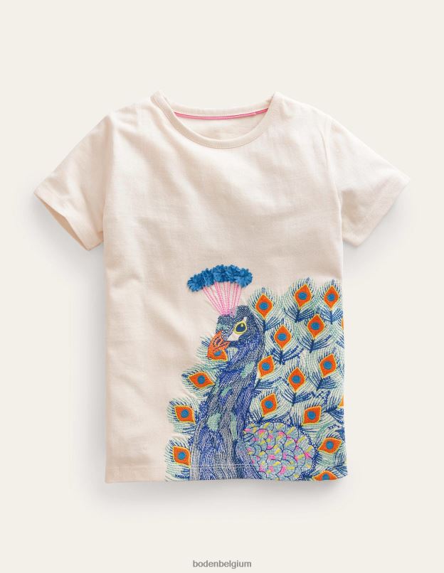 bébé Boden Paon gousse de vanille t-shirt à logo en surpiqûres vêtements Z42D0387