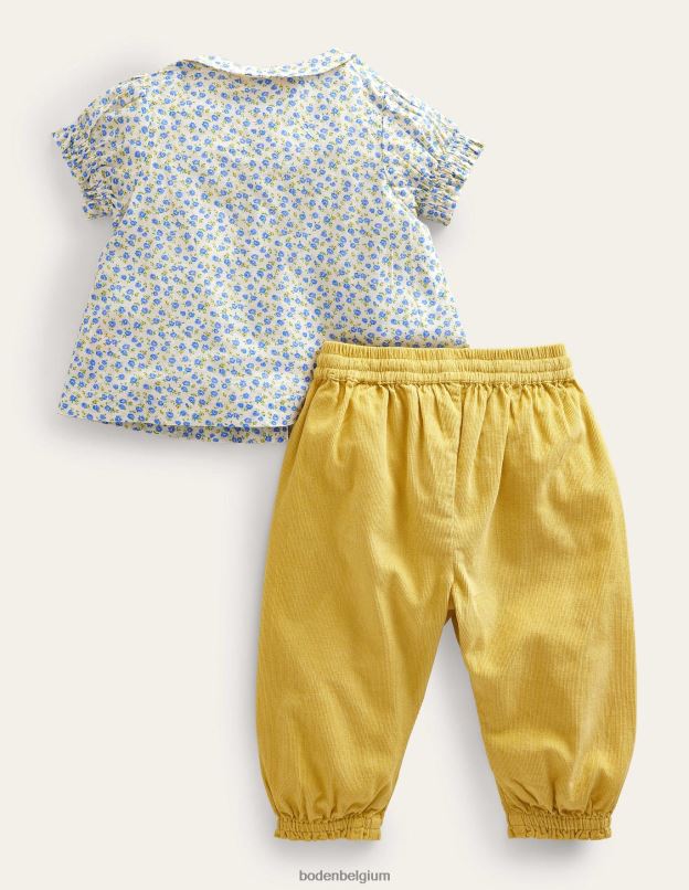 bébé Boden Vista bleu floral ensemble de jeu tissé nostalgique vêtements Z42D03346