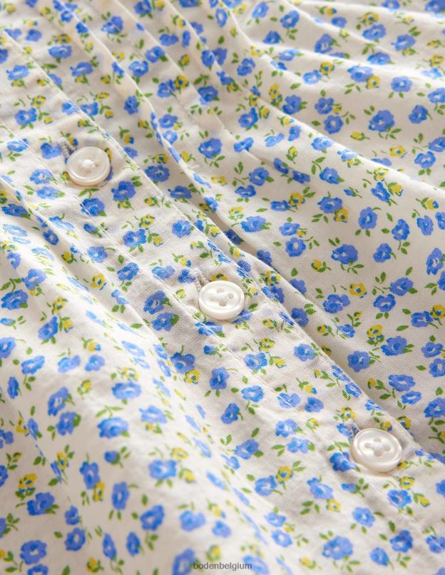 bébé Boden Vista bleu floral ensemble de jeu tissé nostalgique vêtements Z42D03346