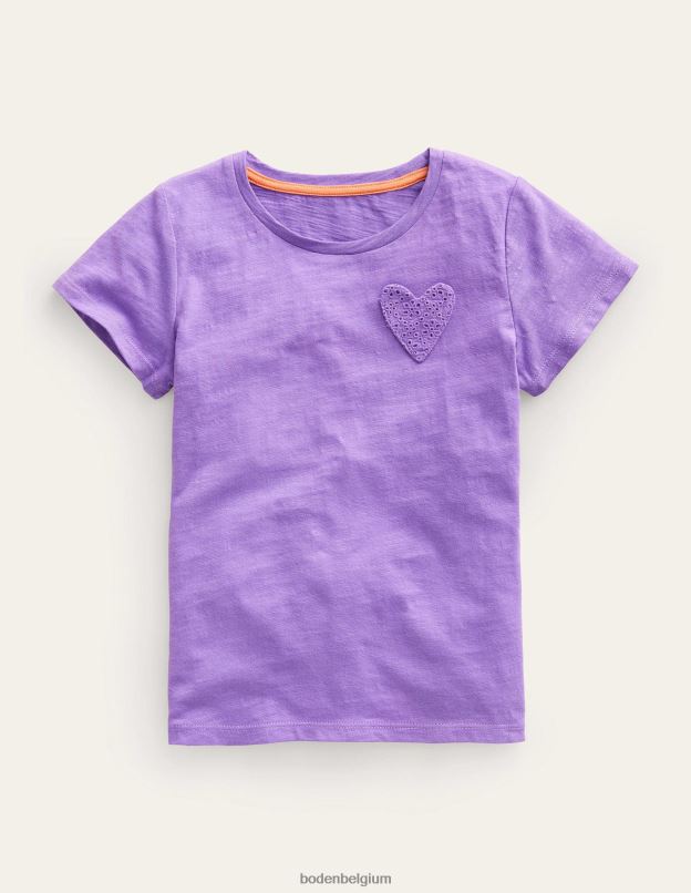 bébé Boden aster violet t-shirt à poche coeur vêtements Z42D0431