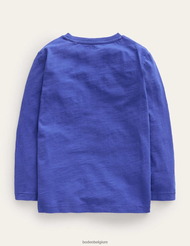 bébé Boden bleu brillant t-shirt délavé à manches longues vêtements Z42D0385