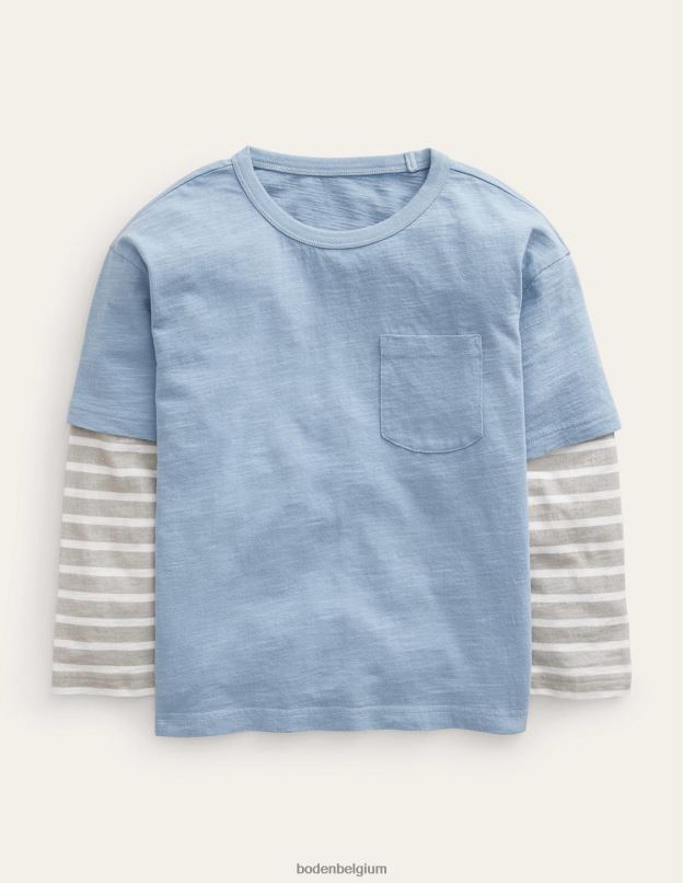bébé Boden caillou Bleu t-shirt superposé à manches longues vêtements Z42D0424