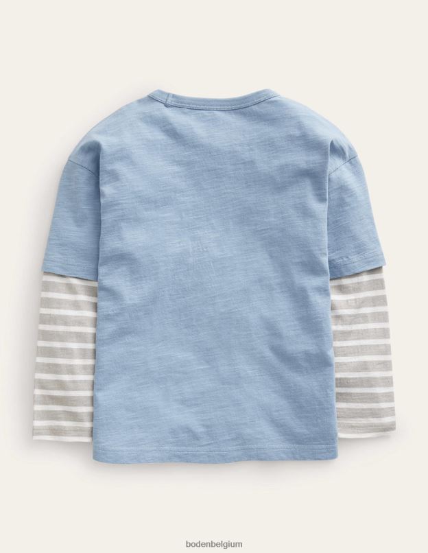 bébé Boden caillou Bleu t-shirt superposé à manches longues vêtements Z42D0424