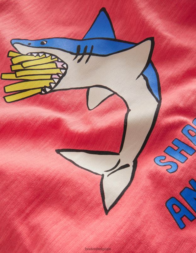bébé Boden confiture de requin rouge t-shirt humoristique imprimé vêtements Z42D03378