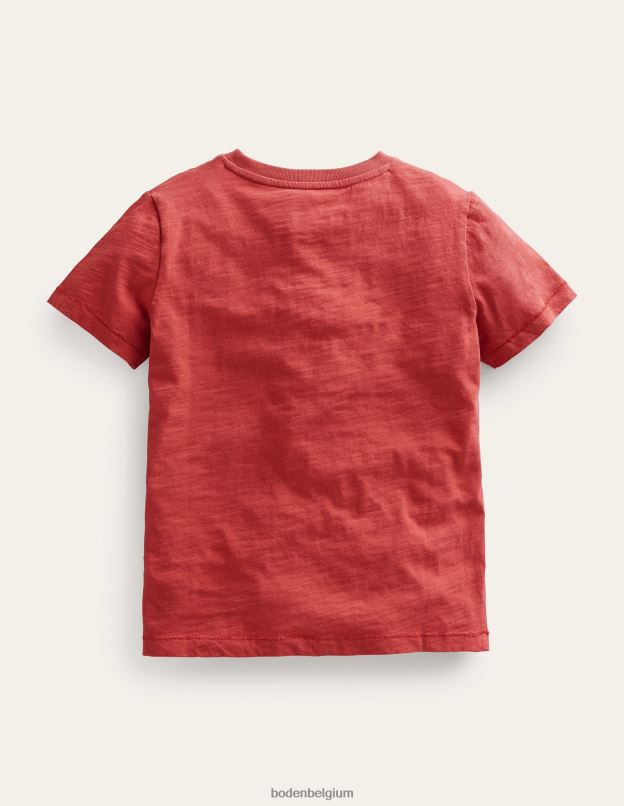 bébé Boden confiture lavée rouge t-shirt flammé délavé vêtements Z42D03322