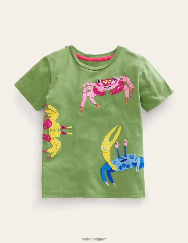 bébé Boden crabes verts safari t-shirt texturé à appliqué vêtements Z42D03377