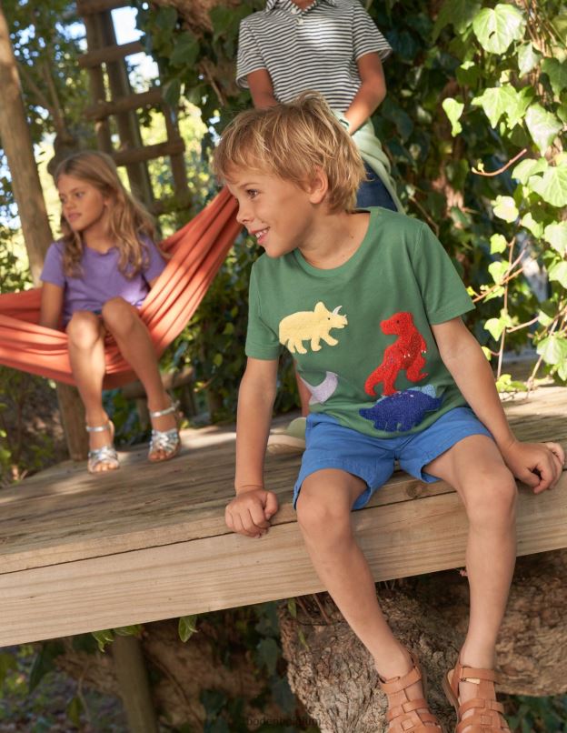 bébé Boden dinosaures au romarin t-shirt bouclé à imprimé dinosaure vêtements Z42D0415