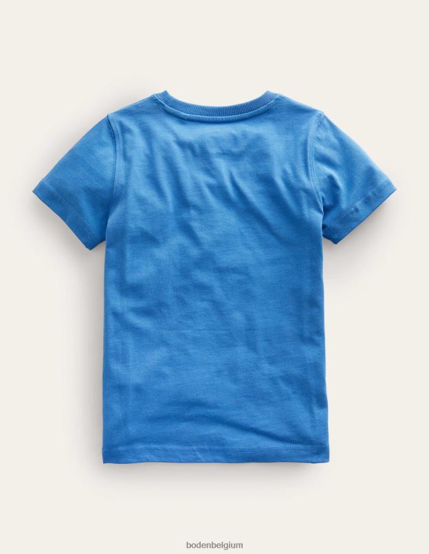 bébé Boden espace bleu de Delft t-shirt à slogan lumineux vêtements Z42D03343