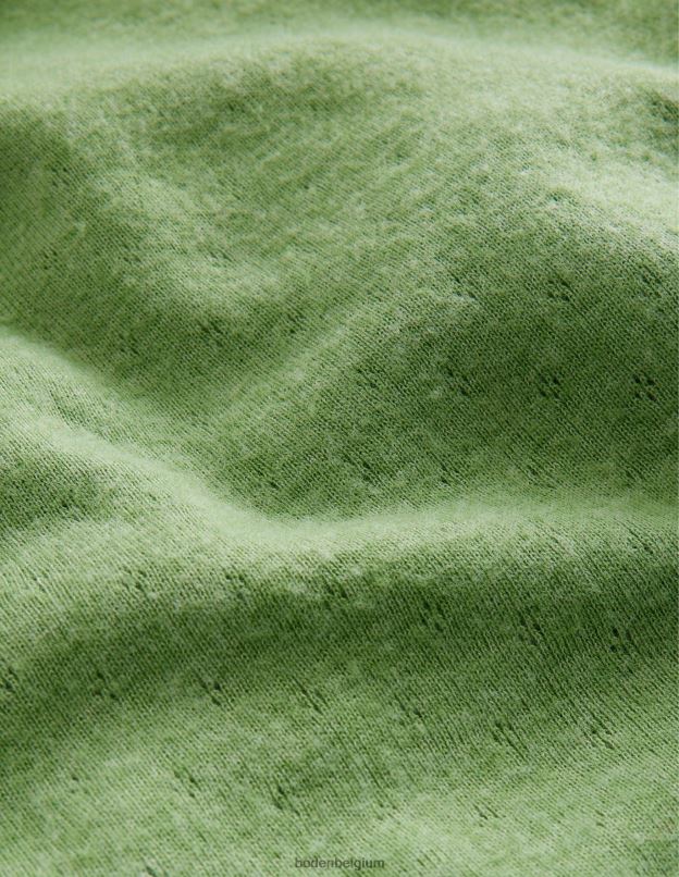 bébé Boden lierre anglais vert haut à manches longues en pointelle vêtements Z42D0406