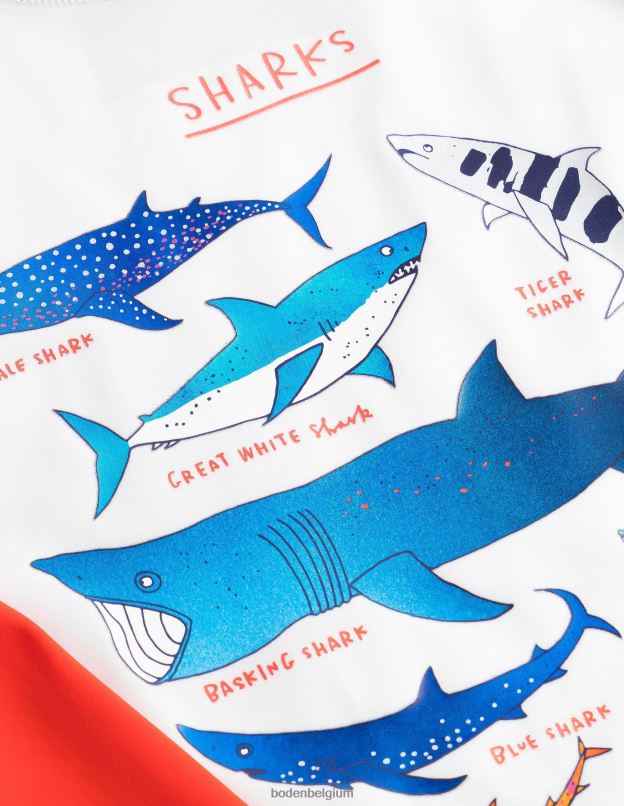 bébé Boden requins fleuret gilet anti-éruption amusant vêtements Z42D03383