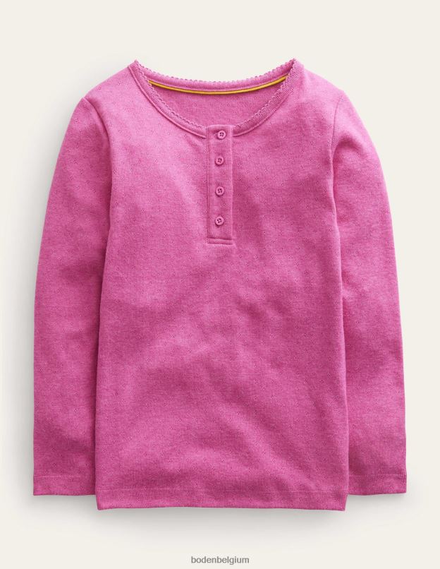 bébé Boden rose phlox haut henley en pointelle vêtements Z42D0421