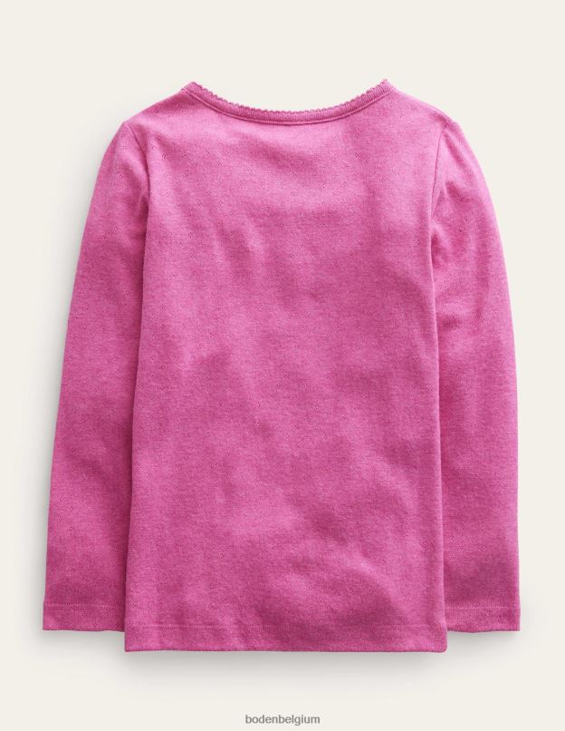bébé Boden rose phlox haut henley en pointelle vêtements Z42D0421