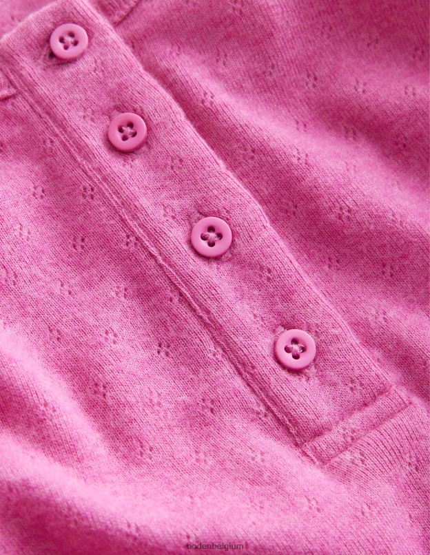 bébé Boden rose phlox haut henley en pointelle vêtements Z42D0421