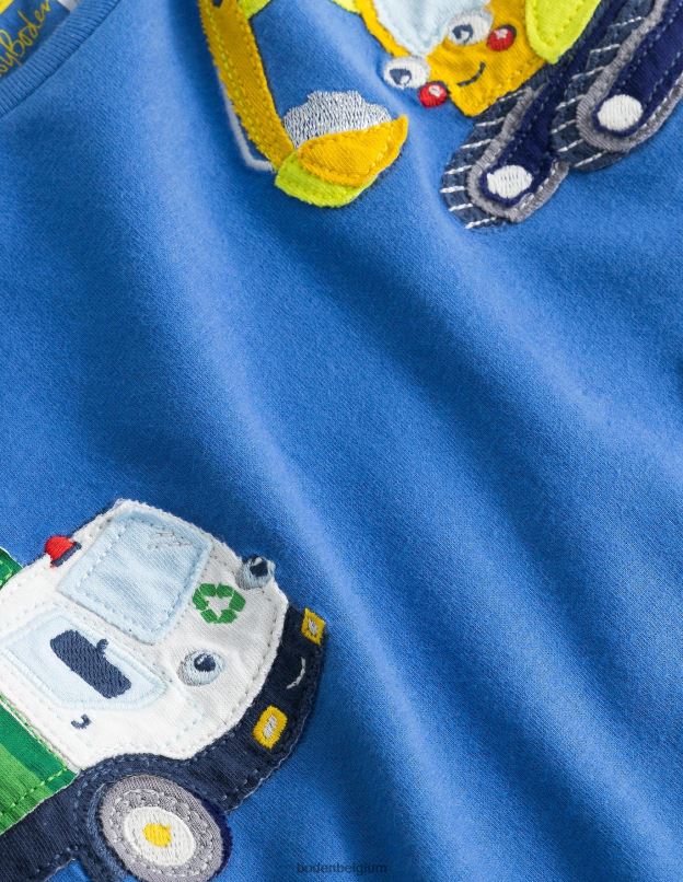 bébé Boden véhicules bleu élisabéthain t-shirt à appliqué vêtements Z42D03442