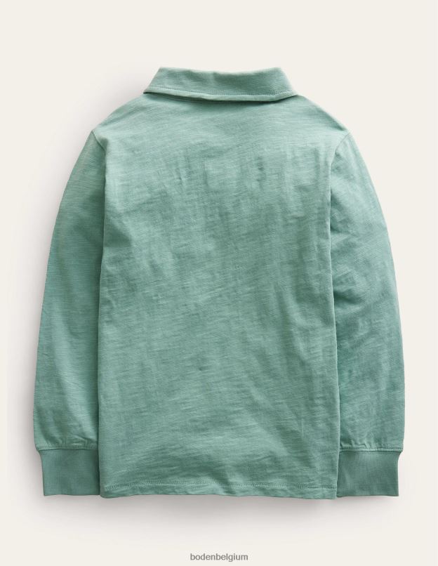 bébé Boden vert fumée polo flammé à manches longues vêtements Z42D0416