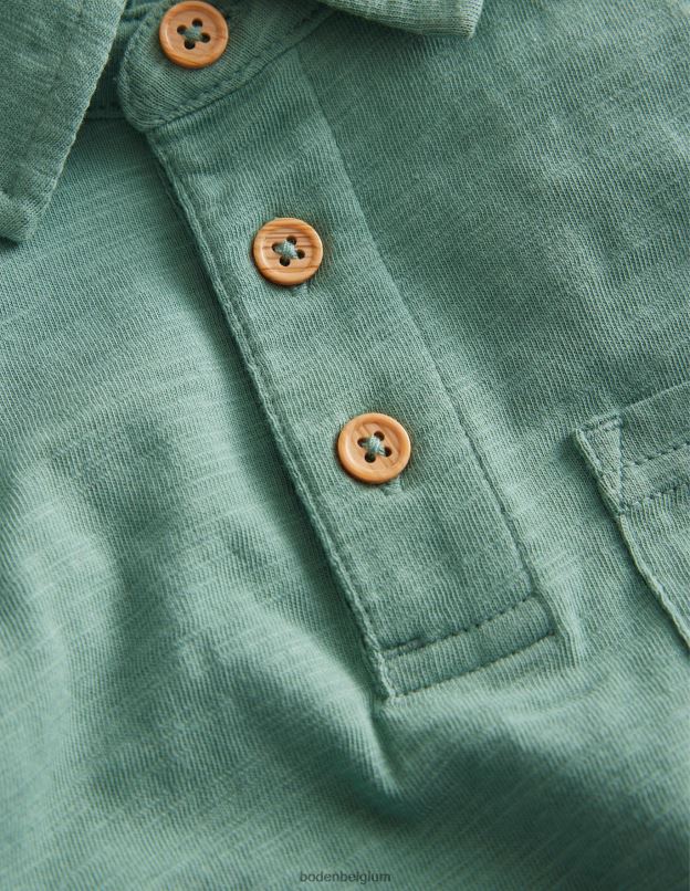 bébé Boden vert fumée polo flammé à manches longues vêtements Z42D0416