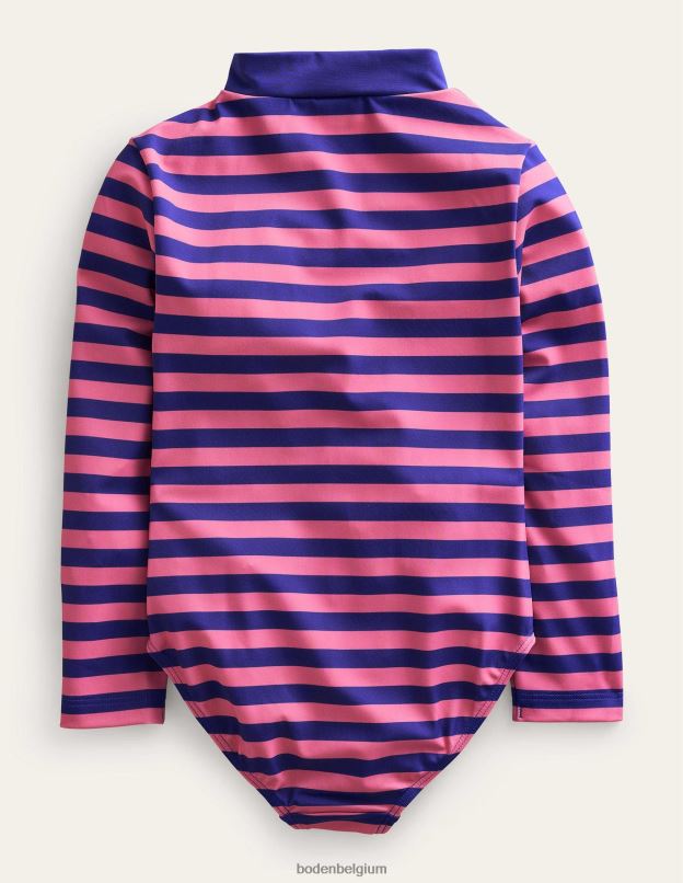 bébé Boden azelea et bande bleuie maillot de bain à manches longues vêtements Z42D0438