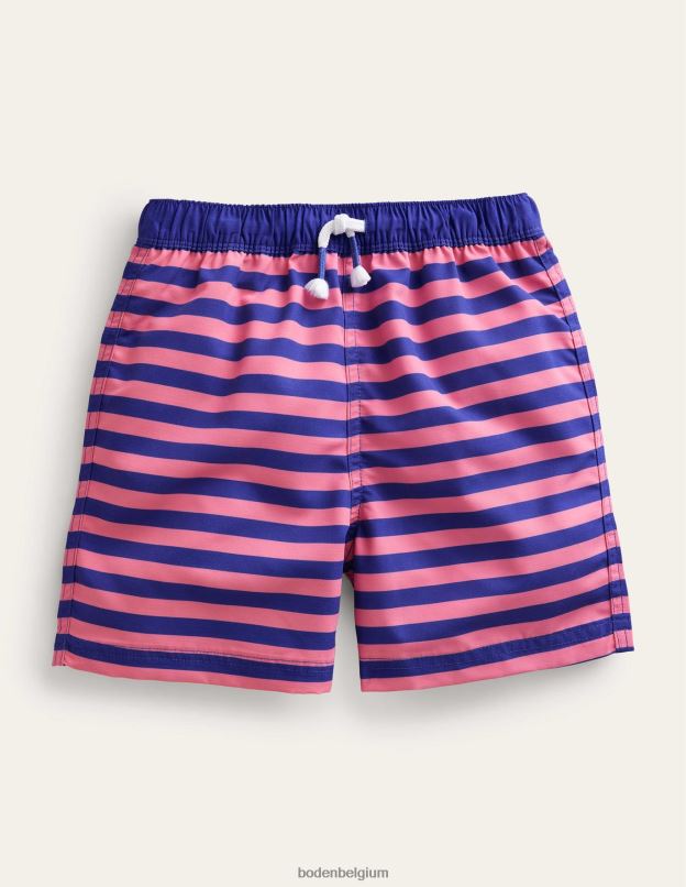 bébé Boden azelea et bande bleuie shorts de bain vêtements Z42D0439