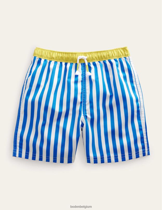 bébé Boden bande texturée bleue shorts de bain vêtements Z42D03321