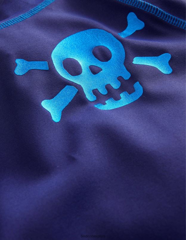 bébé Boden bande tribord bleue et ivoire veste anti-éruption à logo vêtements Z42D0480