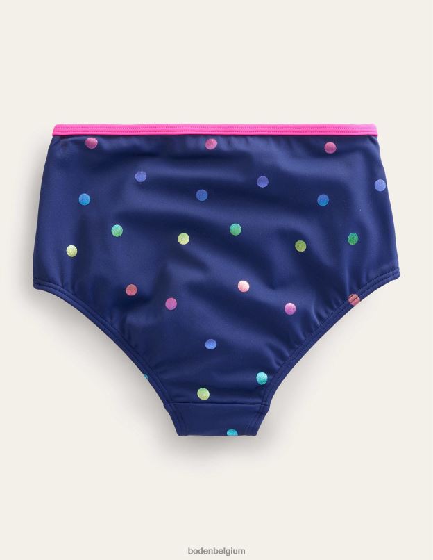 bébé Boden confettis en aluminium arc-en-ciel bleu marine bas de bikini taille haute vêtements Z42D0485