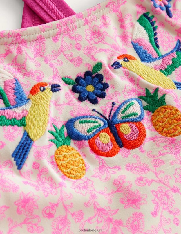 bébé Boden festival de vigne d'été rose maillot de bain brodé vêtements Z42D0441
