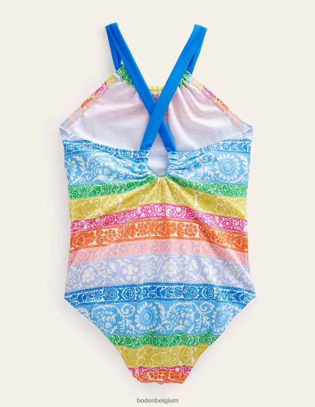bébé Boden papier peint à rayures ivoire et multicolores maillot de bain bouclé à l'arrière vêtements Z42D03457
