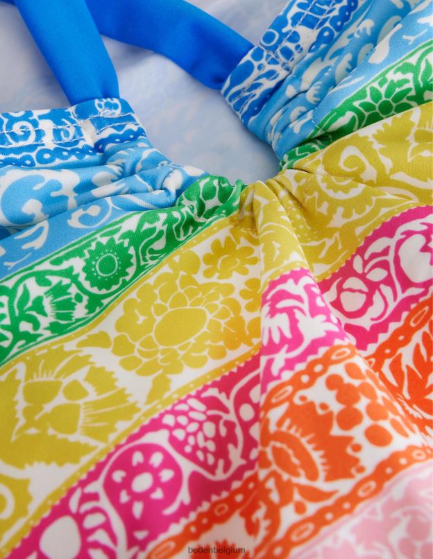 bébé Boden papier peint à rayures ivoire et multicolores maillot de bain bouclé à l'arrière vêtements Z42D03457