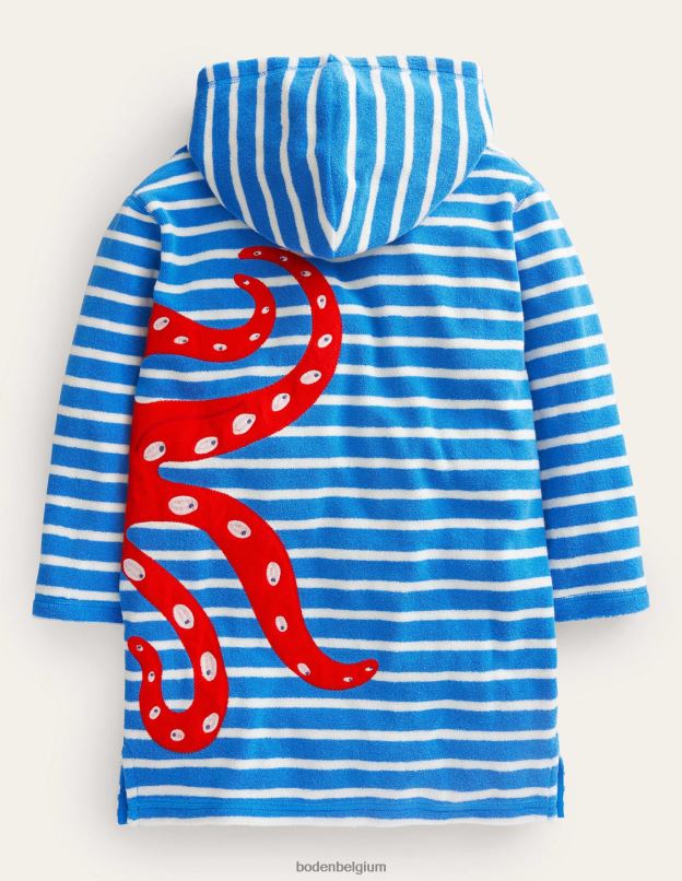 bébé Boden pieuvre bleu cabana/ivoire jeté en tissu éponge appliqué vêtements Z42D0455