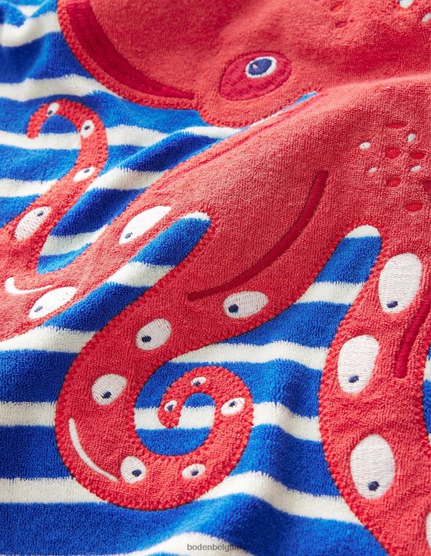 bébé Boden pieuvre bleu cabana/ivoire jeté en tissu éponge appliqué vêtements Z42D0455