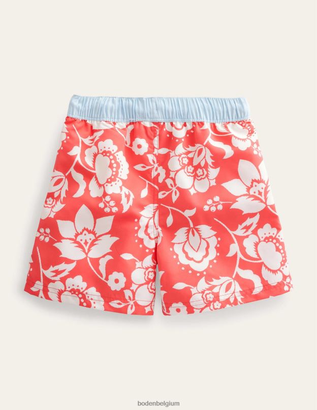 bébé Boden rouge floral shorts de bain vêtements Z42D03318