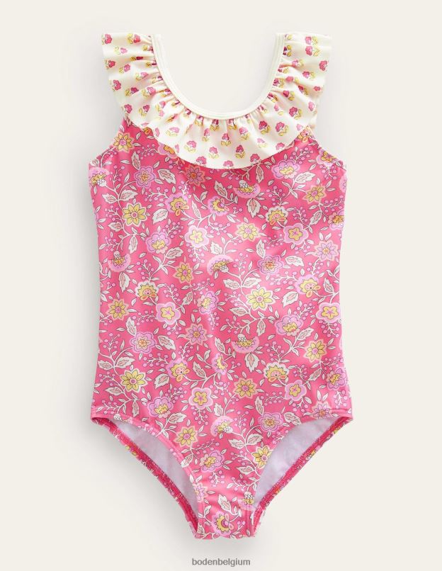 bébé Boden vigne florale punch aux pêches maillot de bain à froufrous vêtements Z42D03458