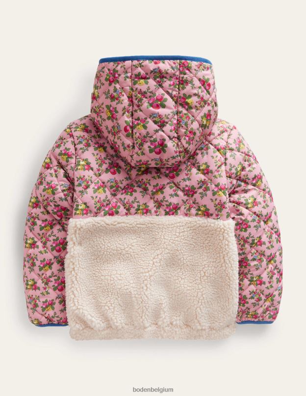 bébé Boden verger de pommiers rose amande veste en imitation peau de mouton vêtements Z42D0544