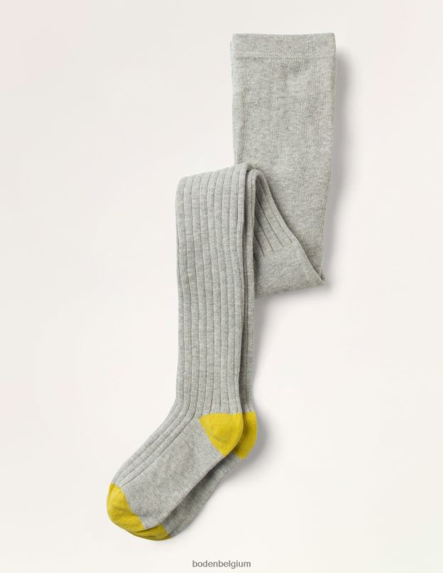 filles Boden gris chiné collants côtelés vêtements Z42D03153