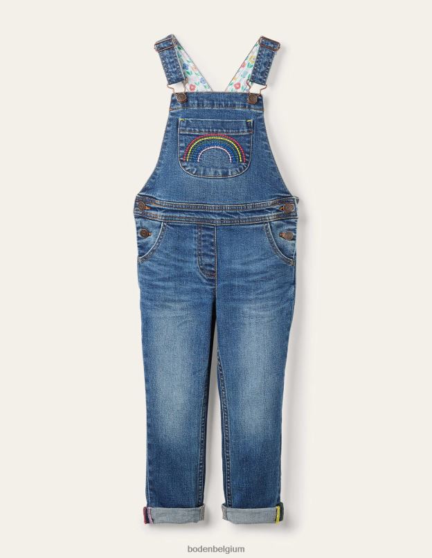 bébé Boden arc-en-ciel en denim vintage clair salopette amusante vêtements Z42D03493