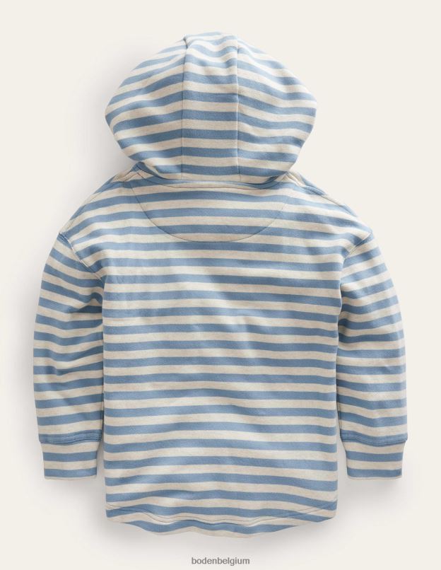 bébé Boden bleu marine/gris chiné sweat à capuche décontracté vêtements Z42D03417