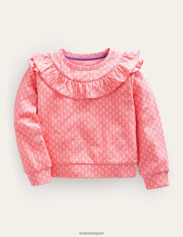bébé Boden pommetier rose floral sweat-shirt à volants vêtements Z42D03385