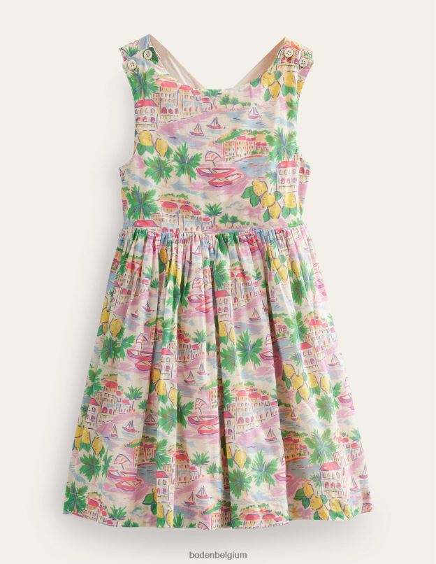 bébé Boden impression multi-scènes robe croisée dans le dos vêtements Z42D03401