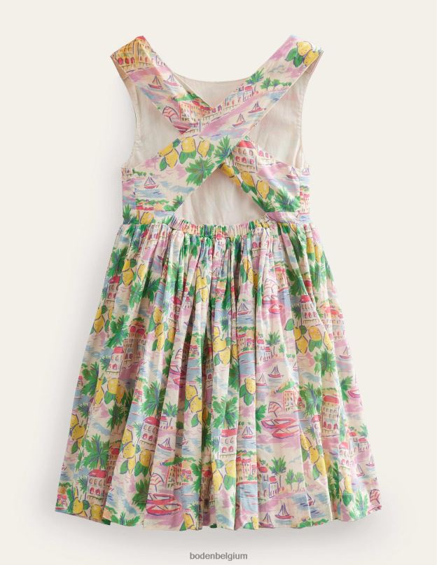 bébé Boden impression multi-scènes robe croisée dans le dos vêtements Z42D03401