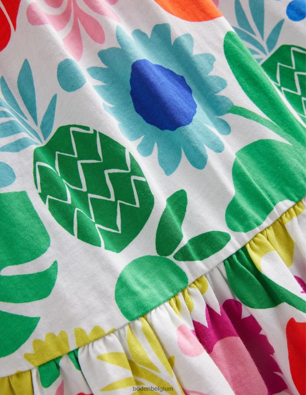 bébé Boden multi vacances floral robe longue en jersey à volants vêtements Z42D03482