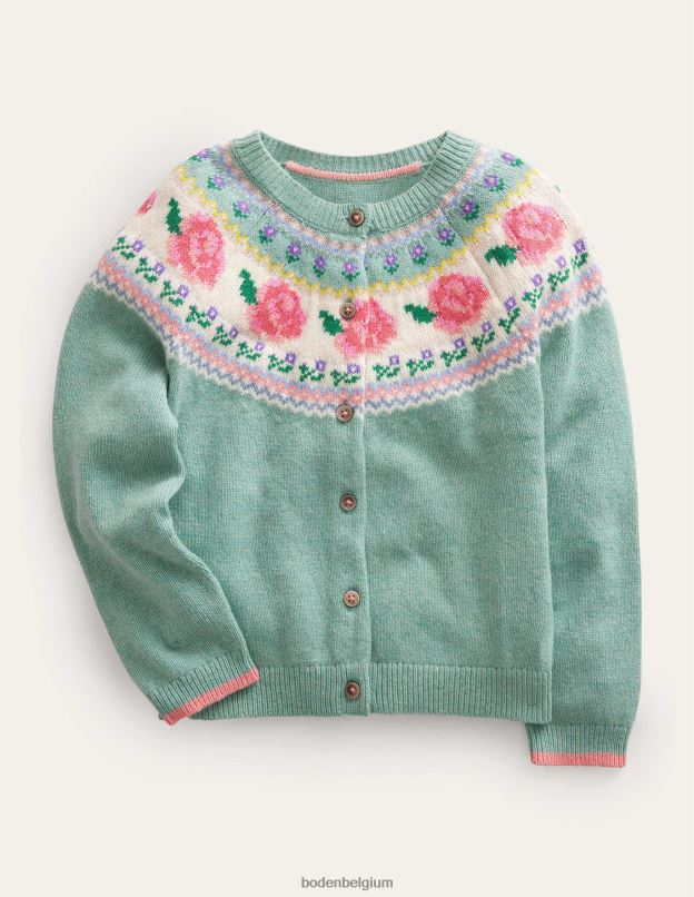 bébé Boden fleurs de fumée verte cardigan à motif îlot pour fête foraine vêtements Z42D0542