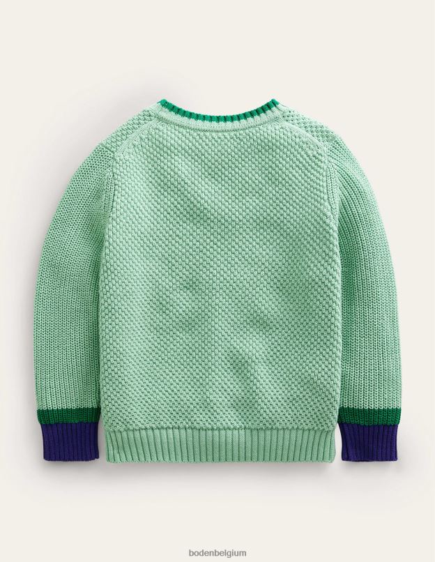 bébé Boden vert opale pull épais en coton vêtements Z42D0534