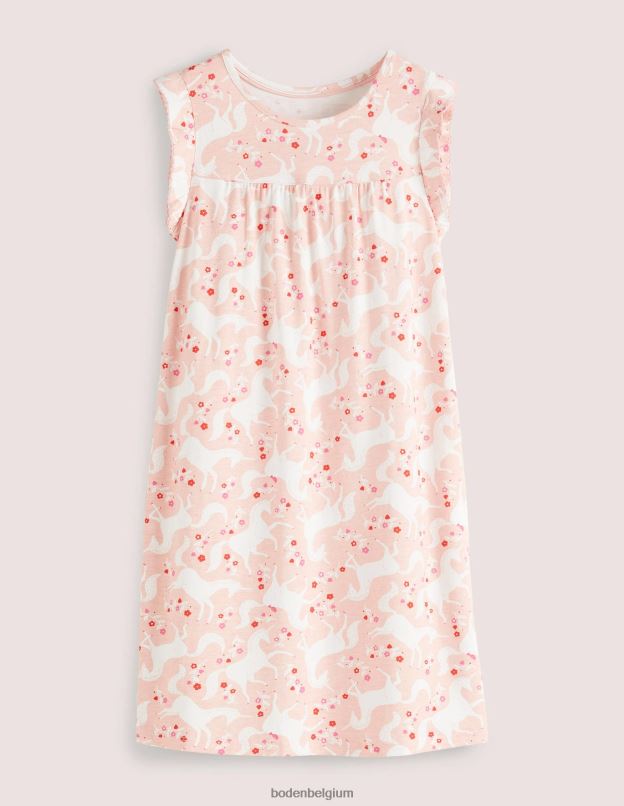 bébé Boden boto rose licorne floral nuisette imprimée à manches courtes vêtements Z42D0528
