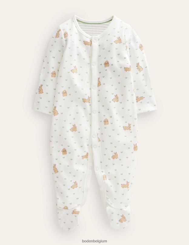 bébé Boden champ de lapin en ivoire gots - pyjama imprimé vêtements Z42D03340